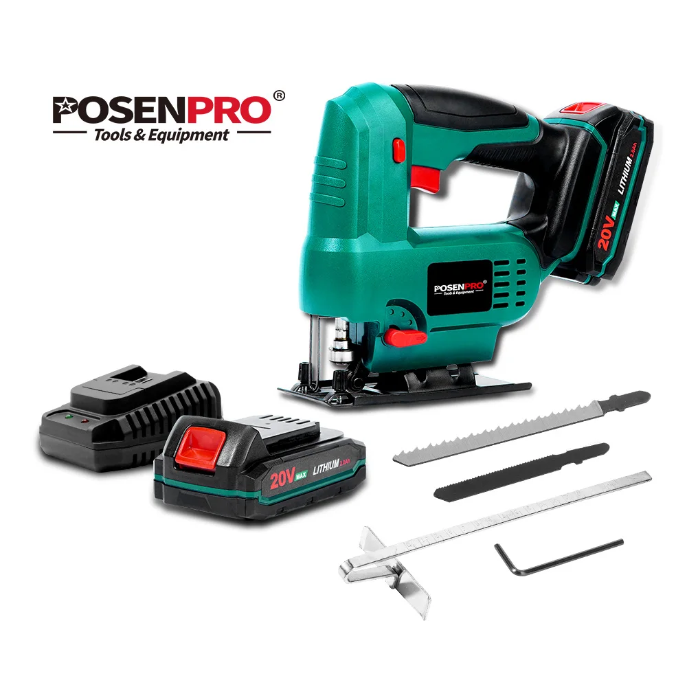 

POSENPRO 20 в электрическая пила Беспроводная пила 3 орбитальная Прямая резка с деревянным лезвием металлические лезвия 2.0Ah литий-ионная батарея
