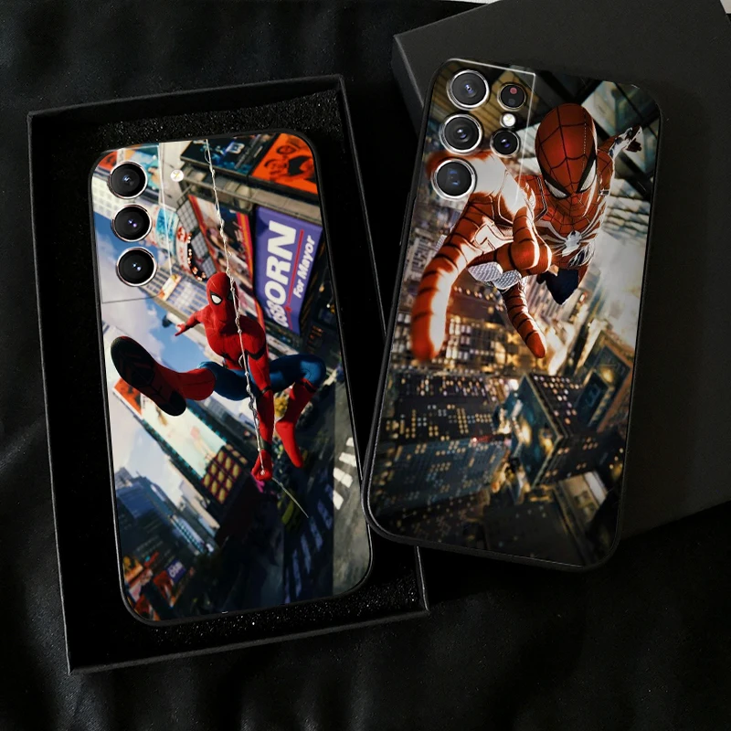 

Spiderman Avengers Phone Case For Samsung Galaxy S22 S21 S20 S10 10E S9 S8 Plus S22 S21 S20 Ultra FE 5G Black TPU Carcasa Coque