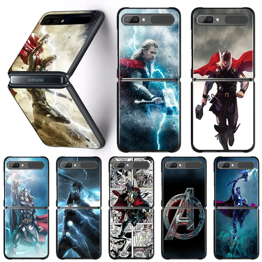 

Phone Case For Samsung Galaxy Z Flip 4 3 Z Flip 3 5G Funda zflip3 ZF3 Hard pc Shockproof Fitted Cover Thor Marvel Avengers Marga