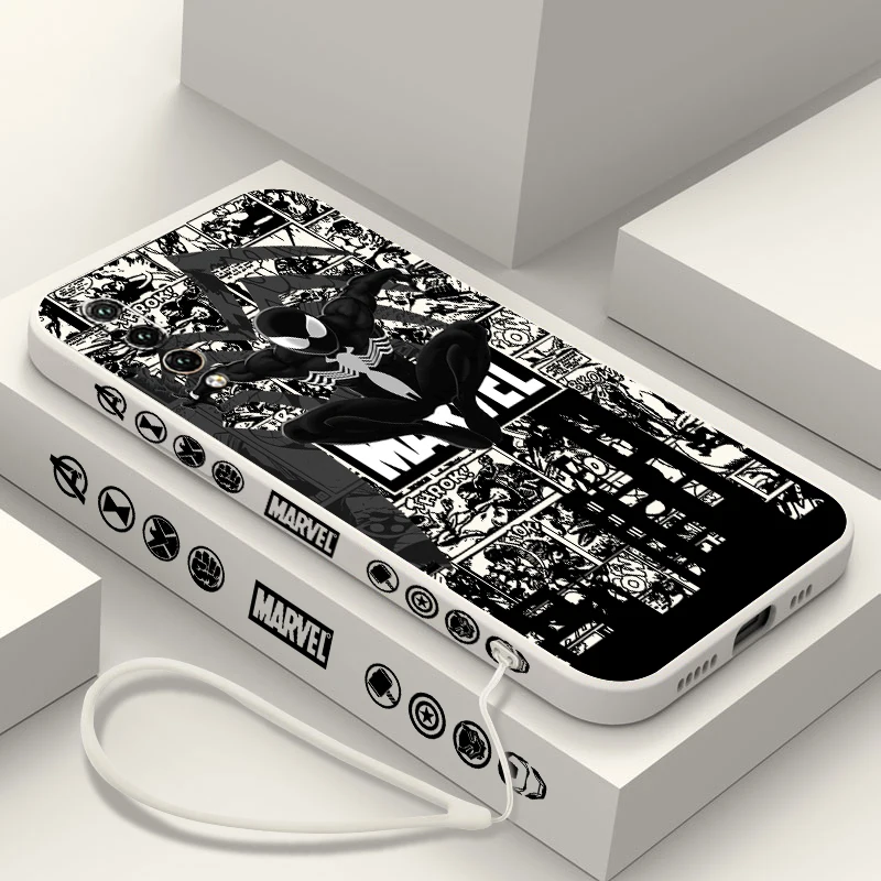 

Marvel Super Cool SpiderMan For Huawei Y9S Y9A Y9 Y6 Nova Y70 9 8 P50 P40 P30 P20 Pro Lite E 5G Liquid Left Rope Phone Case