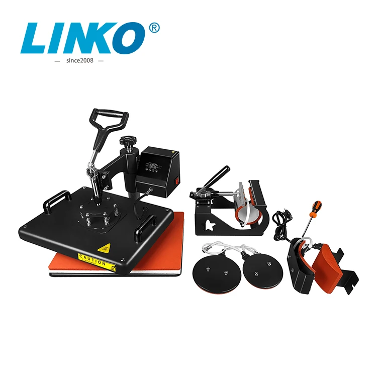 Фото Термопресс LINKO 5 в 1 для футболок/кружек/кепок, автоматический пневматический однопозиционный с боковой подачей бумаги, для сублимации и термотрансфера №1