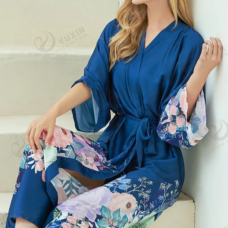 Long Robe for Lady Bath Robe Bridesmaid Gown for Women Satin Dress Robes