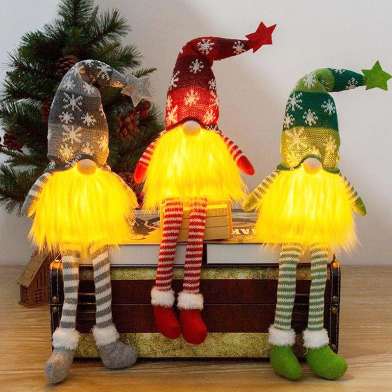 

Christmas Doll Ornaments With Lights Faceless Doll Gift For Christmas Decoration For Home Navidad New Year Noel