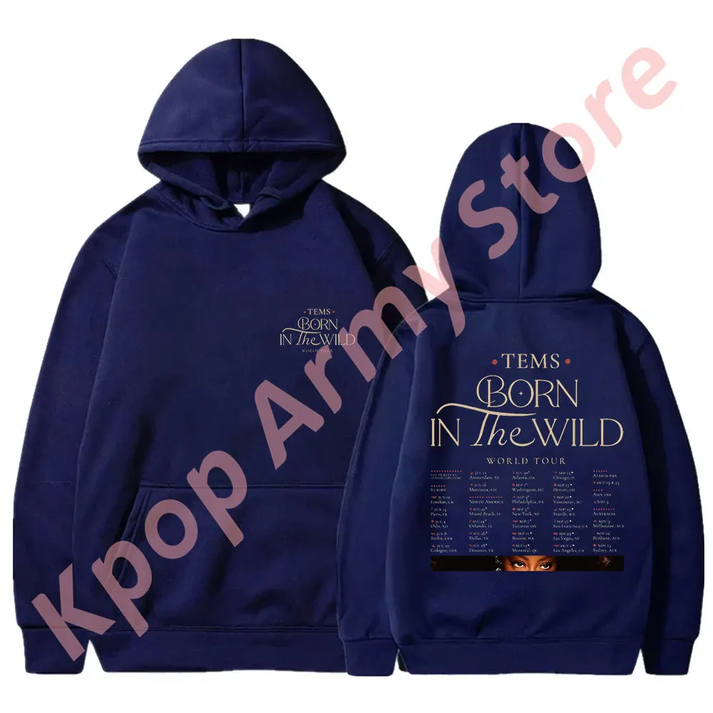 Tems Born in the Wild World Tour Merch толстовки с новым логотипом пуловеры для женщин и мужчин
