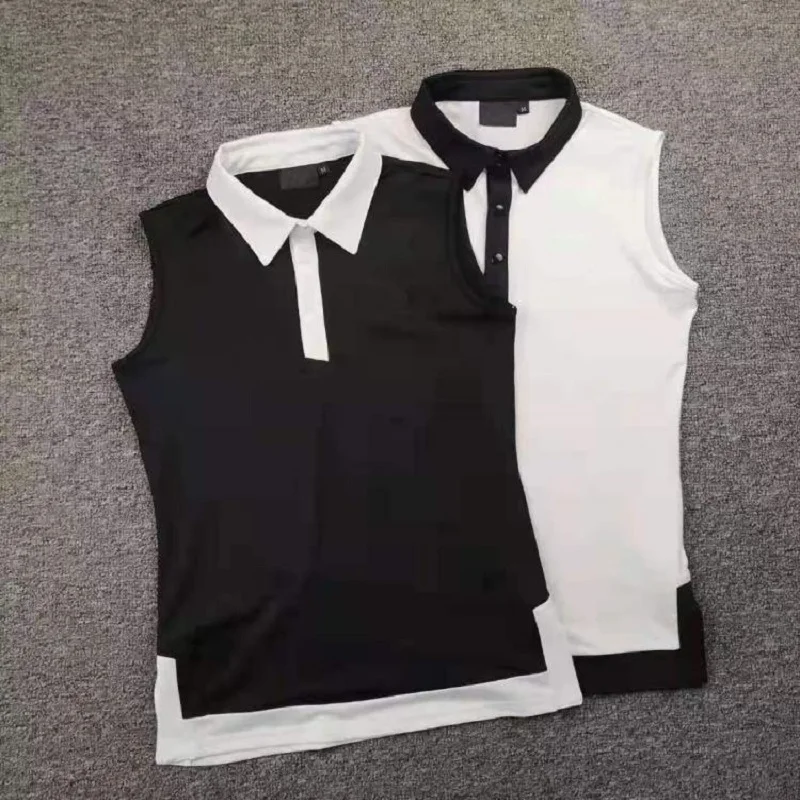 Golf clothing golf short-sleeved T-shirt women's sleeveless fashion Korean version slim all-match stretch white black