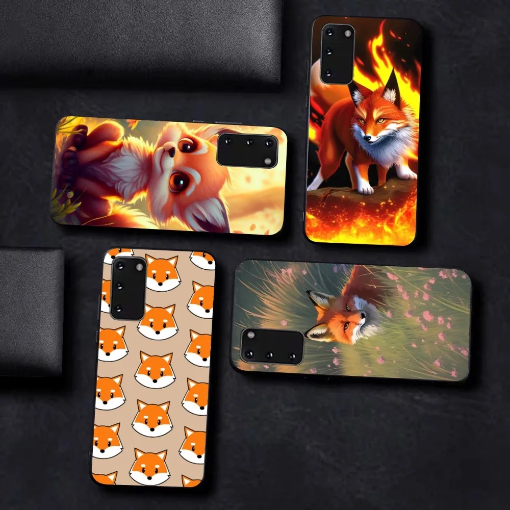 

Cute Cartoon Animal Fox Phone Case For Samsung S 9 10 20 21 22 23 30 23plus lite Ultra FE S10lite Fundas