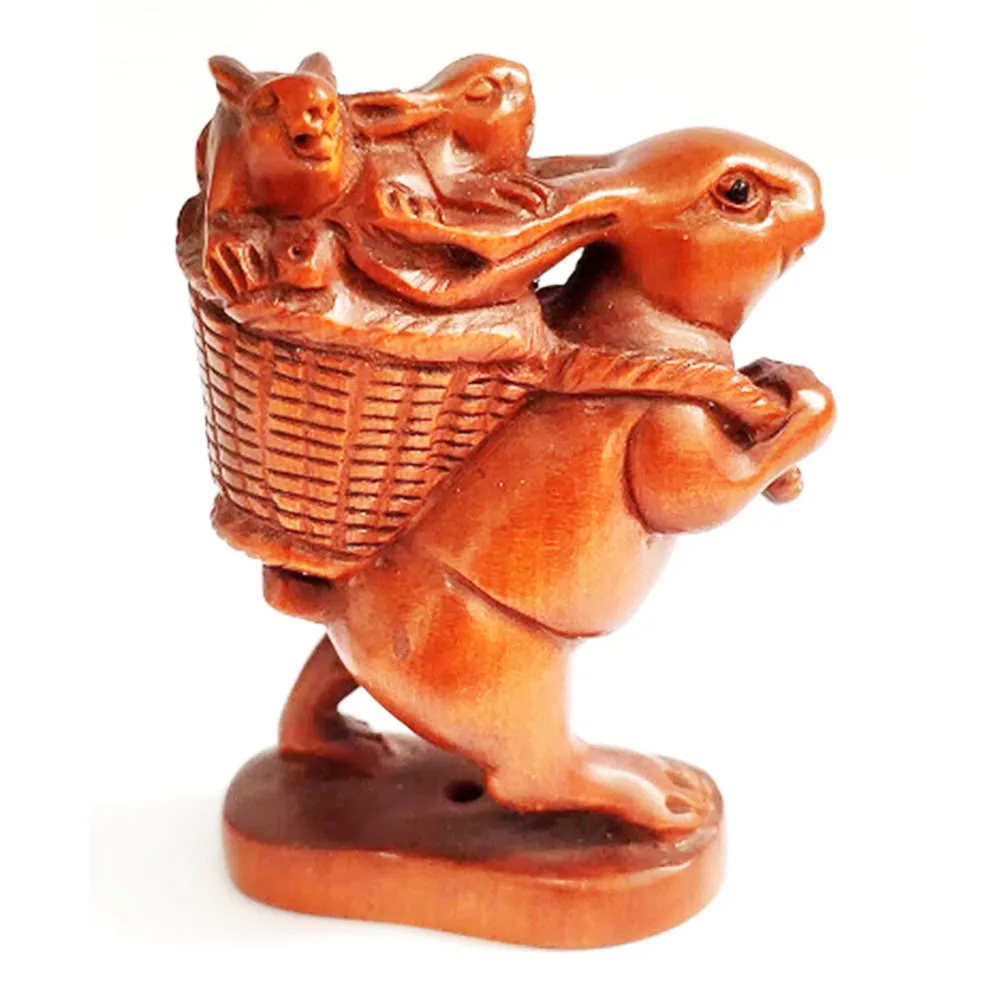 

Ручная резьба по самшиту, фигурки кролика, 2 дюйма