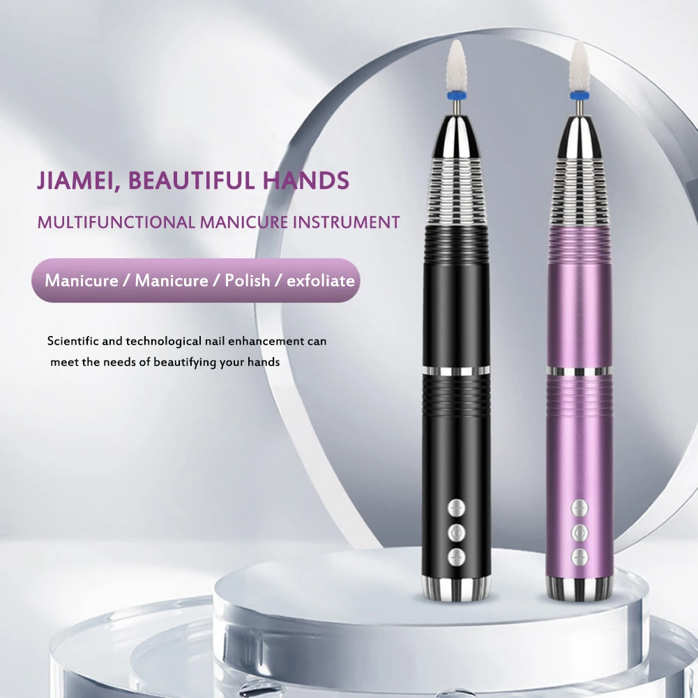 

Electric Manicure Machine High Speed Adjustable USB Charging Nail Drill for Nail Gel Polish E-file Milling Nail Files Salon Tool