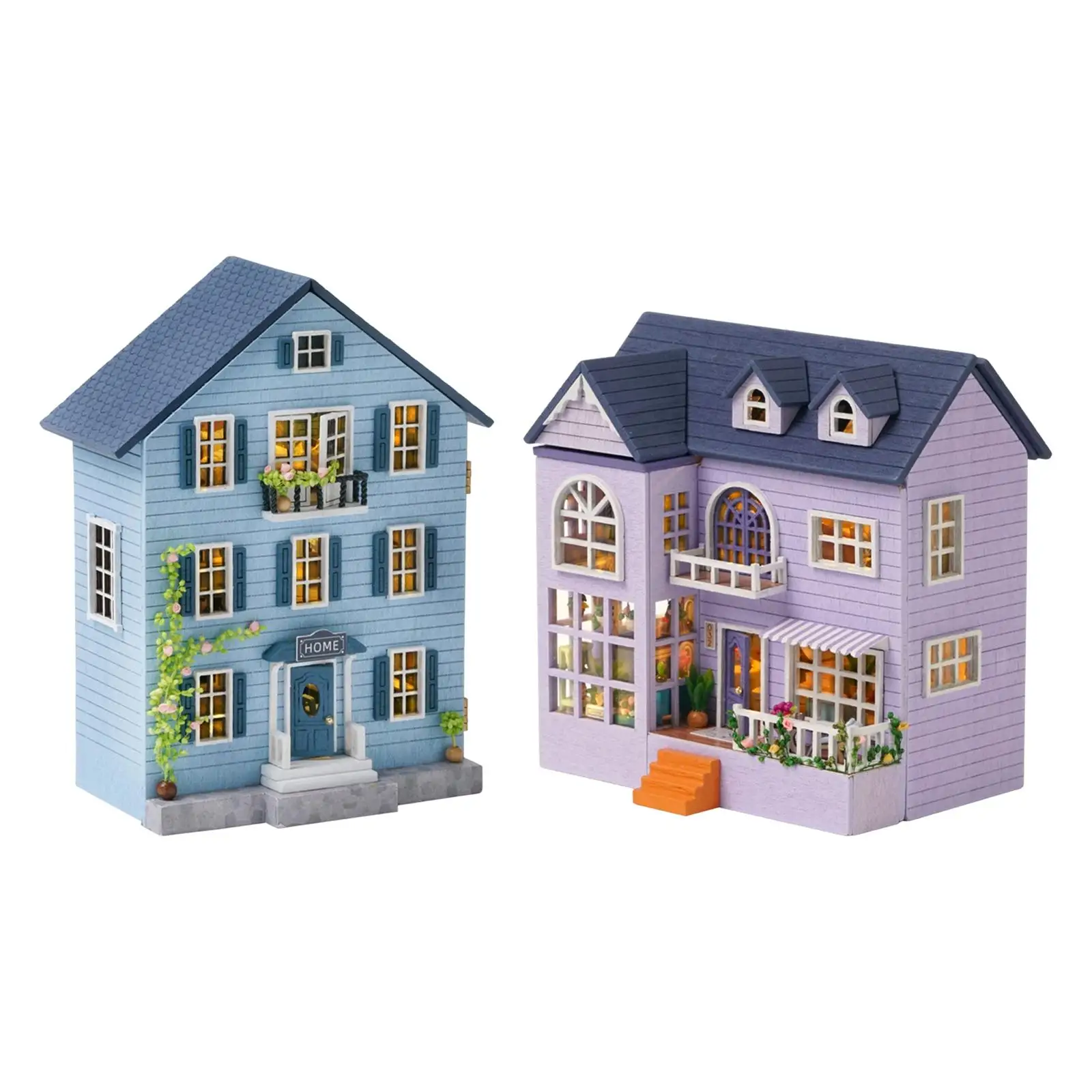 

Handmade DIY Miniature Dollhouse Kit W/ LED Lights & Furniture Set 3D Building Puzzle Valentine'S Gift