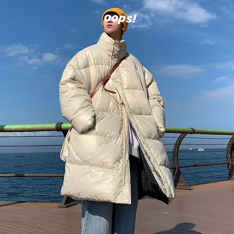 Winter Jacket Men Warm Fashion Oversized Thick Long Coat Men Streetwear Korean Loose Thickened Down Jacket Mens Parker Clothes