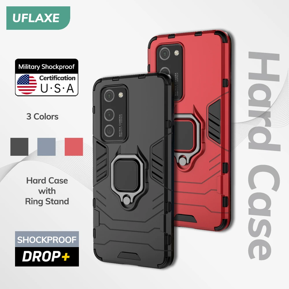 UFLAXE Original Shockproof Case for Huawei P40 / P40 Pro / P40 Pro Plus Back Cover Hard Casing with Ring Stand