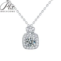 ptx holycome 1 carat pendant moissanite necklace 925 sterling silver vvs lab diamond necklace for women girls gift fine jewelry