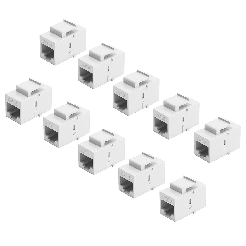 

20Pcs RJ45 Connector Keystone Jack Cat6 Extension Coupler Ethernet Network LAN Cat 6 Coupler Jacks Extend Adapter,White