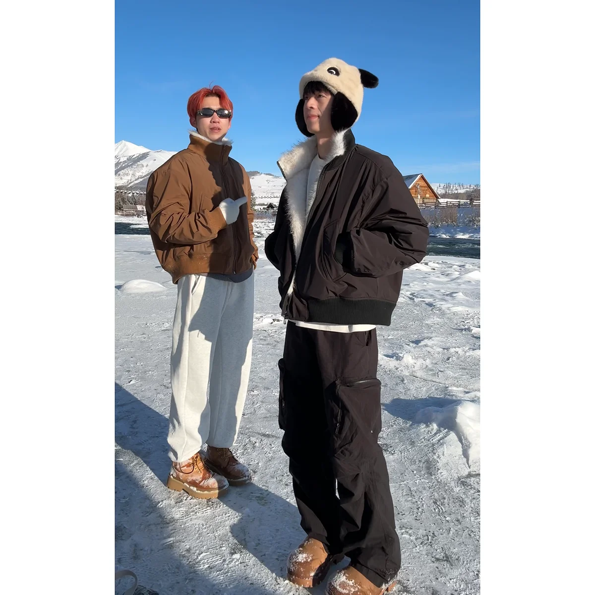 Cleanfit American Stand Collar Mountain Carving Fleece-lined Thickened Outerwear Men's Winter Profile Short Flight Jacket Cot...