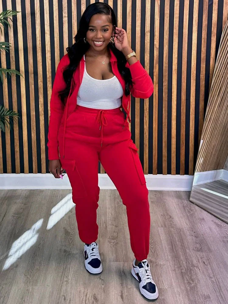 

Женский вельветовый спортивный костюм, повседневный комплект из двух предметов, эластичная короткая куртка с капюшоном на молнии и штаны на завязках с высокой талией, одежда для активного отдыха