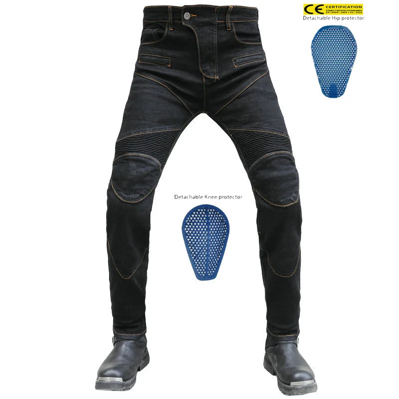 

Мужские мотоциклетные брюки, широкие Арамидные мотоциклетные джинсы, защитное снаряжение для езды на мотоцикле, синие джинсы для мотокросса