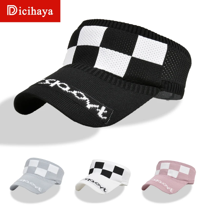 

Летняя Солнцезащитная козырек DICIHAYA, вязаная шапка, Спортивная, для пляжа, гольфа, рыбалки, марафона с регулируемым ремешком, защита от ультр...