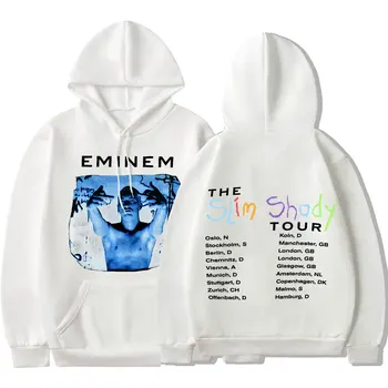 Hoodies Eminem Slim Shady Tour Double Sided Print Fashion Men Women Unisex Harajuku Vintage Oversized Sweatshirt Hoodie Clothing 2