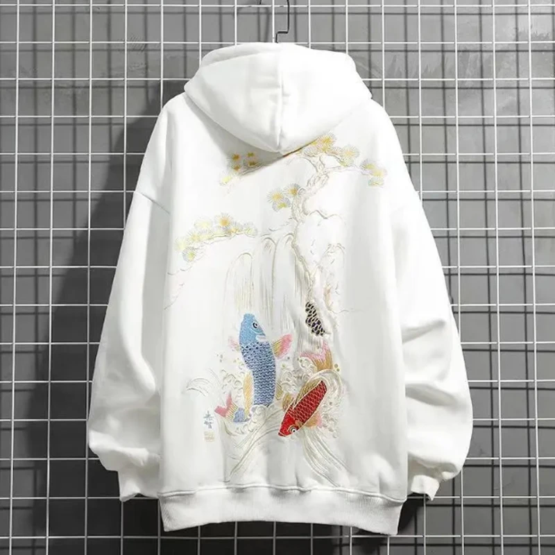 

Chinese Style Embroidery Hoodies Sweatshirts Harajuku Streetwear Hooded Black Pullovers Spring Autumn Sweatshirt For Women CS530