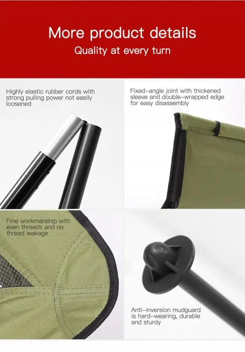 Portable Folding Camping Chair With Headrest Lightweight Tourist Chairs Aluminum Alloy Fishing Outdoor Furniture