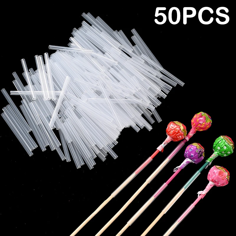 Lollipop Fixed Sleeve Holder DIY Bouquet Stand Connecting Tube Fixation Floral Arrangement Tool 50pcs