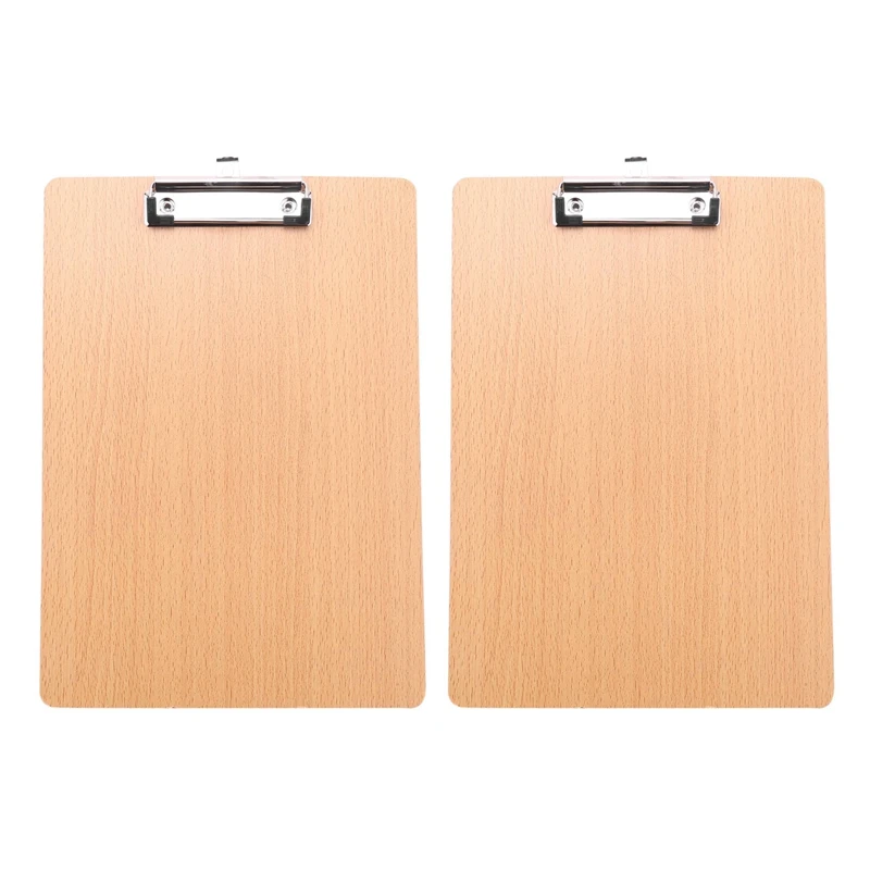 

2X A4 Size Wooden Clipboard Clip Board Office School Stationery With Hanging Hole File Folder Stationary Board