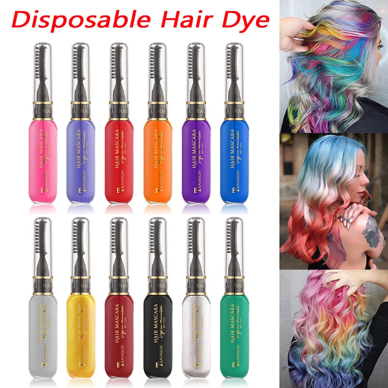 Ful Disposable Hair Dye Temporary Washable Non-toxic Diy Hair Color Cream Blue Grey Purple Highlight Dyeing Hair Wax