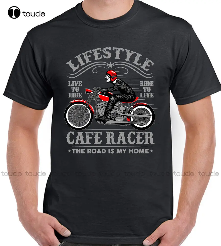 

Lifestyle Cafe Racer Mens Motorbike T-Shirt Biker Bike Motorcycle New Brand Clothing Men Cool O-Neck Tops Neon T Shirt