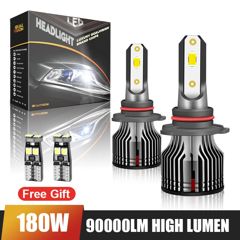 

H7 LED H4 Car Headlight CANBUS Super Bright 180W 90000LM H1 H8 H9 H11 9005 HB4 9006 9012 Lights For Vehicles Turbo Fan Fog Lamp