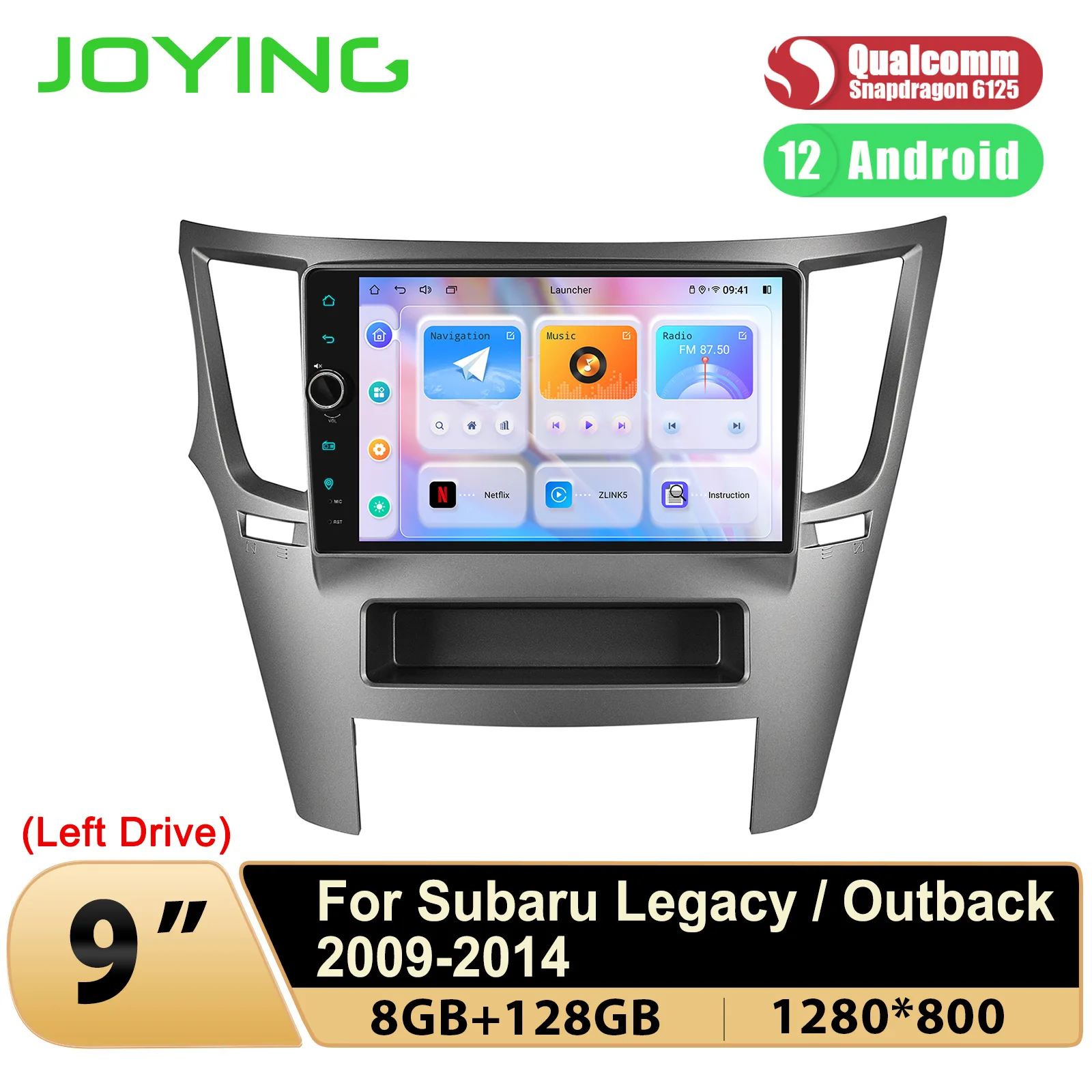Магнитола JOYING для Subaru Outback Legacy 2009-2014 9 дюймов Android 12 поддержка Harman Kardon