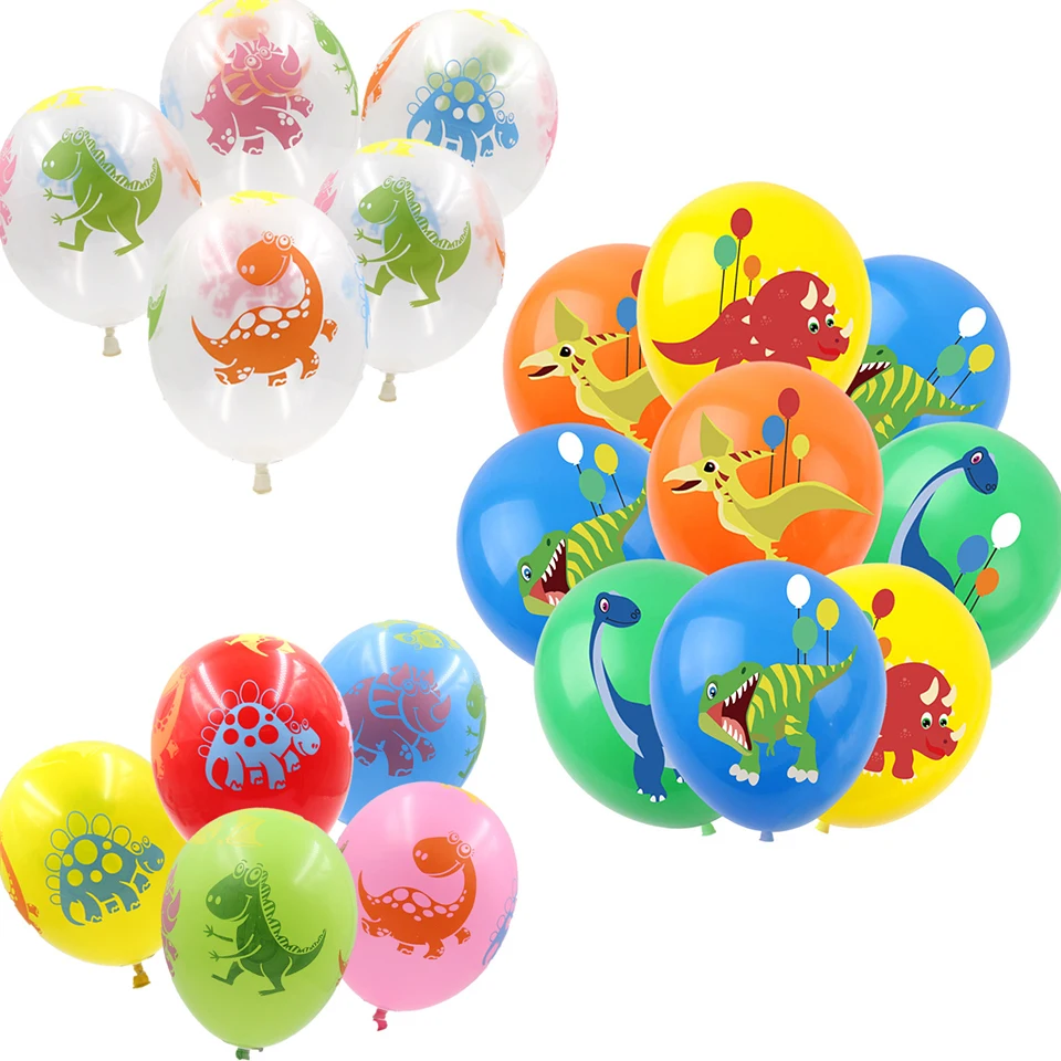 10PCS 12inch Cute Dinosaur Latex Balloons Carton Colorful Balloons for Kid Gifts Baby Boy's Dinosaur Birthday Party Decoration