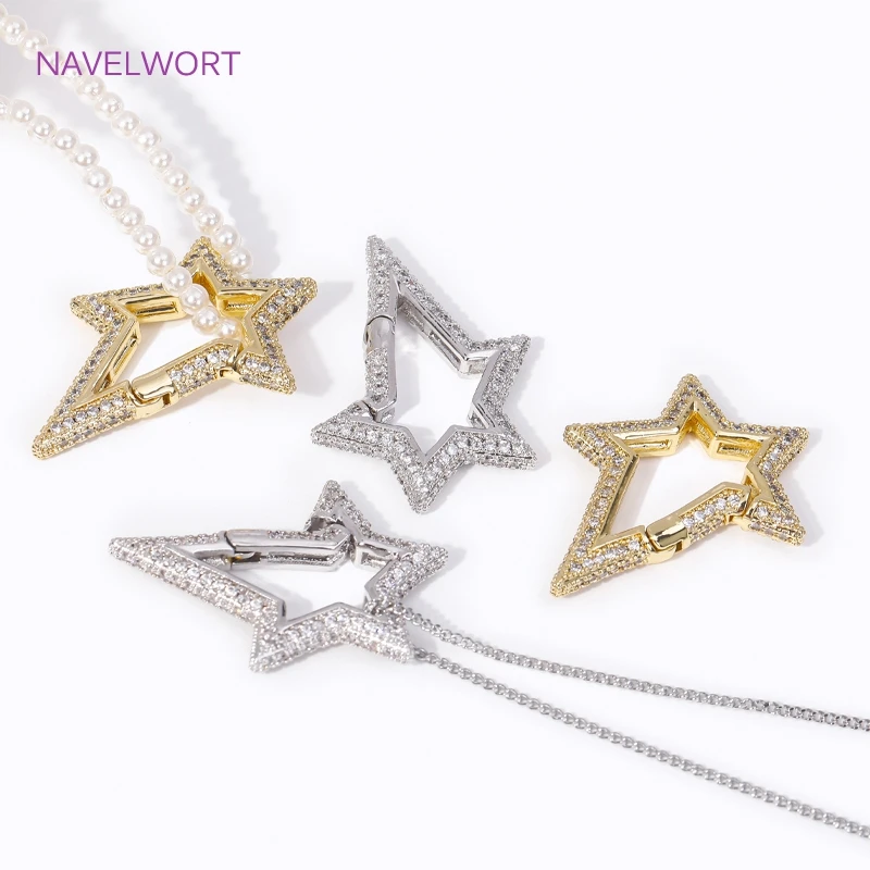 застежки для бижутерии Блестящая циркониевая БЫСТРОРАЗЪЕМНАЯ пружинная