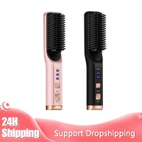 usb rechargeable hair straightener electric wireless hair straightening comb quick heating straight hair comb styling tool