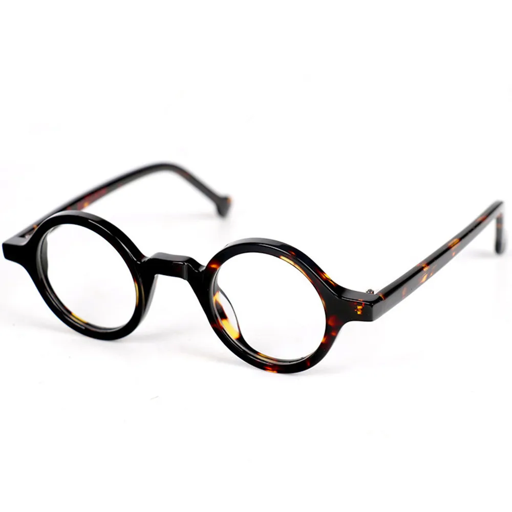 

Small Vintage Round 37mm Hand Made Glasses Full Rim Eyeglass Frames Men Women Myopia Rx able