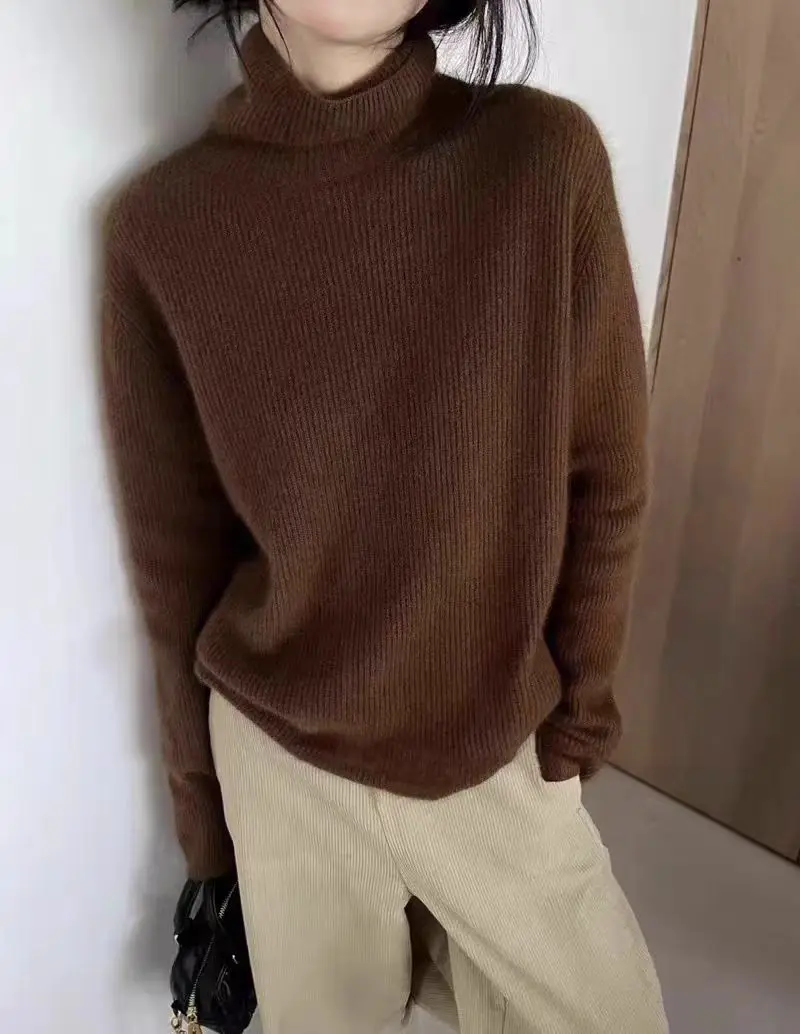 Винтажный пуловер с высоким воротником Maillard