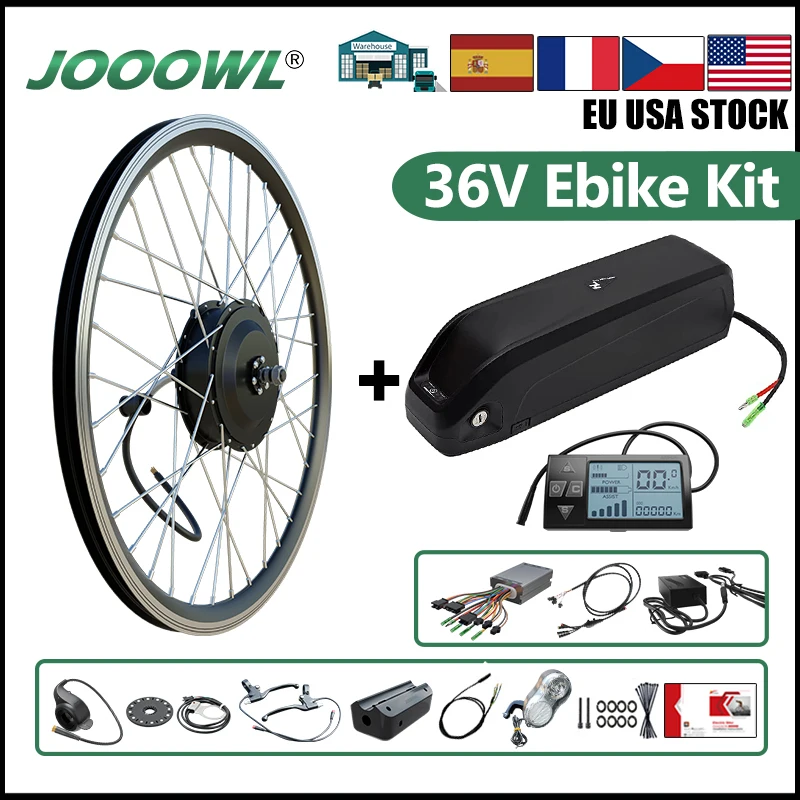 

36V 12Ah Lithium Battery Electric Bike Full Kit 250w 350w 500w Front Rear Hub Motor for 20" 24" 26" 27.5" 29" 28" 700C Bicycle