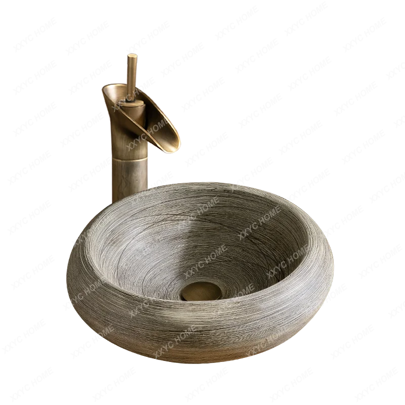 

Retro Table Hand Washing Single Basin Balcony Home Washbasin bathroom sink