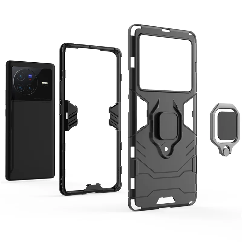 For Vivo X80 Pro Case for Vivo X80 Pro Cover Coque Funda Finger Ring Holder PC Protective Phone Bumper For  Vivo X80 Pro