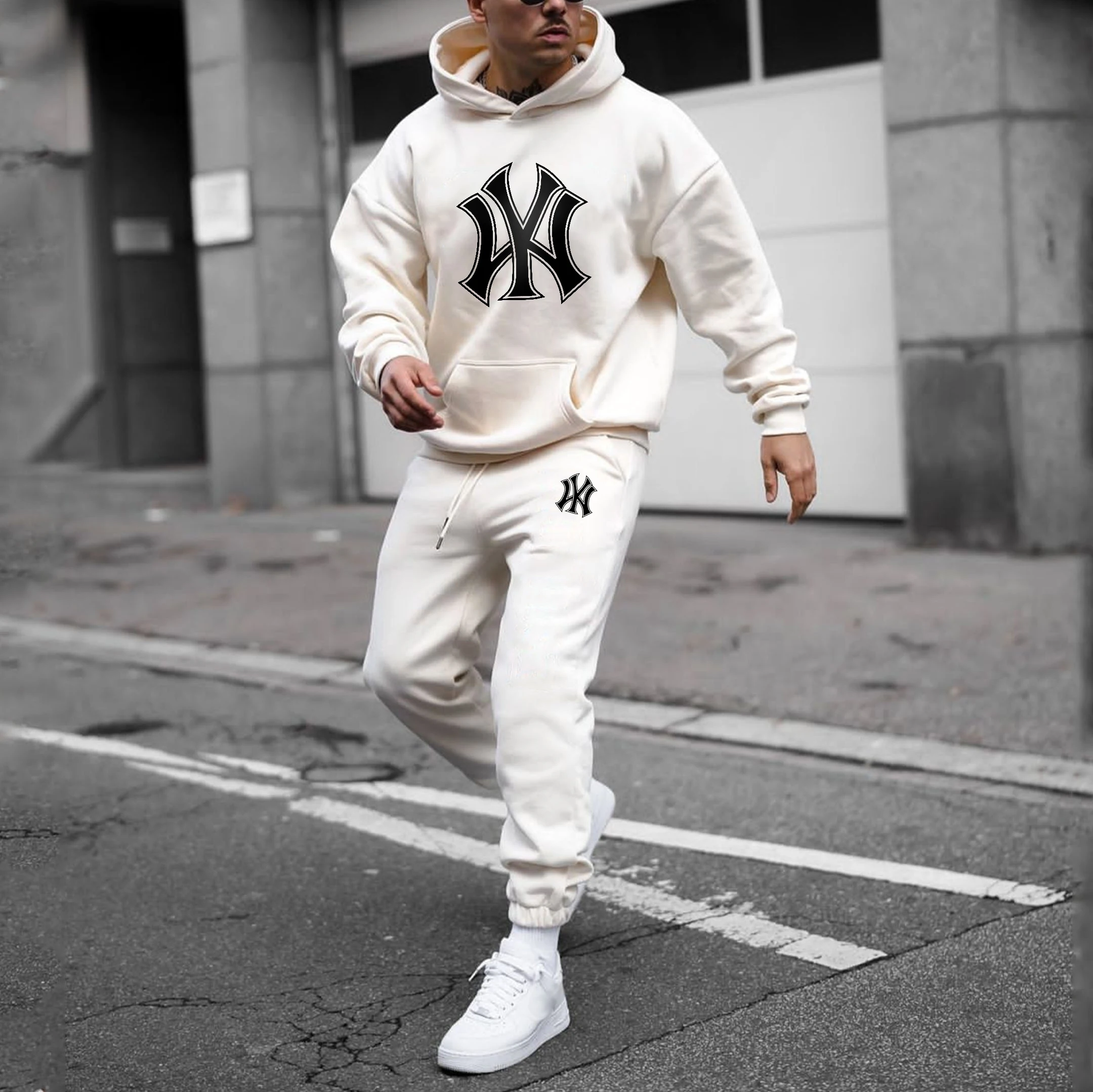 

High Luxury Brand Fashion Men's Tracksuit Sets 2023 New Print Hooded Jacket+Pants Suit Casual Sportswear Sets Male Free Shipping