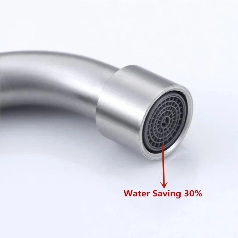 Wall Mounted Faucet Bathroom 304 Steel Stainless Single Cold Balcony Laundry Mop Pool Lengthen Tap 360 Rotation Kitchen