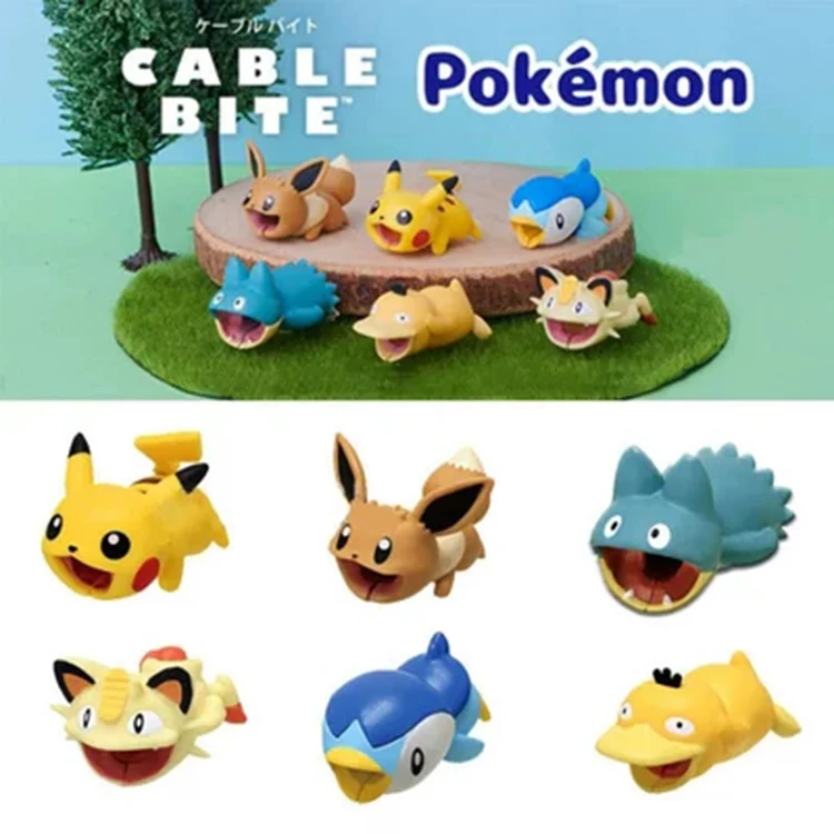 Bandai Genuine Pokemon Data Line Doll Pikachu Eevee Snorlax Meowth Piplup Psyduck Anime Action Figure Model Toys Gifts for Kids