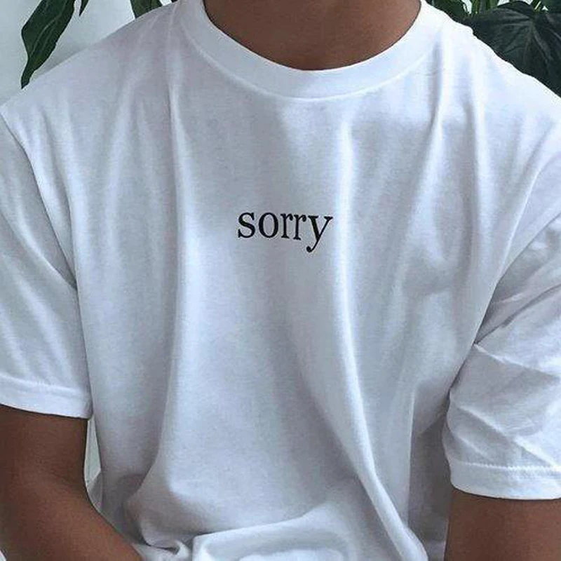 

Sorry Letters Printing Women's T Shirts Cotton Summer Fashion T-shirt Unisex Short Sleeve O Neck Graphic Tee Tops Dropshippping