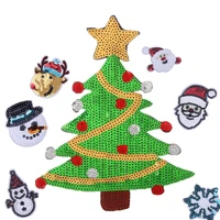 cartoon christmas tree santa embroidered patches for clothing badge iron on transfer decal diy christmas designs repair piece