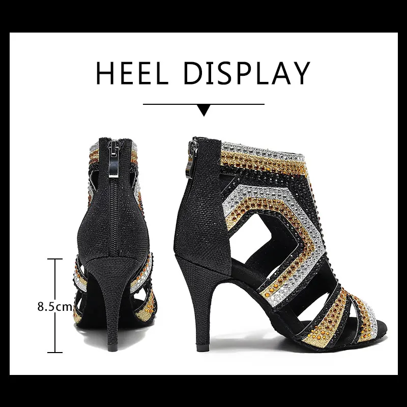 SWDZM Women High Quality Latin Dance Booties Tango Dance Shoes Suede Sole Sasa Dancing sexy high-heeled Jazz Boots Ladies