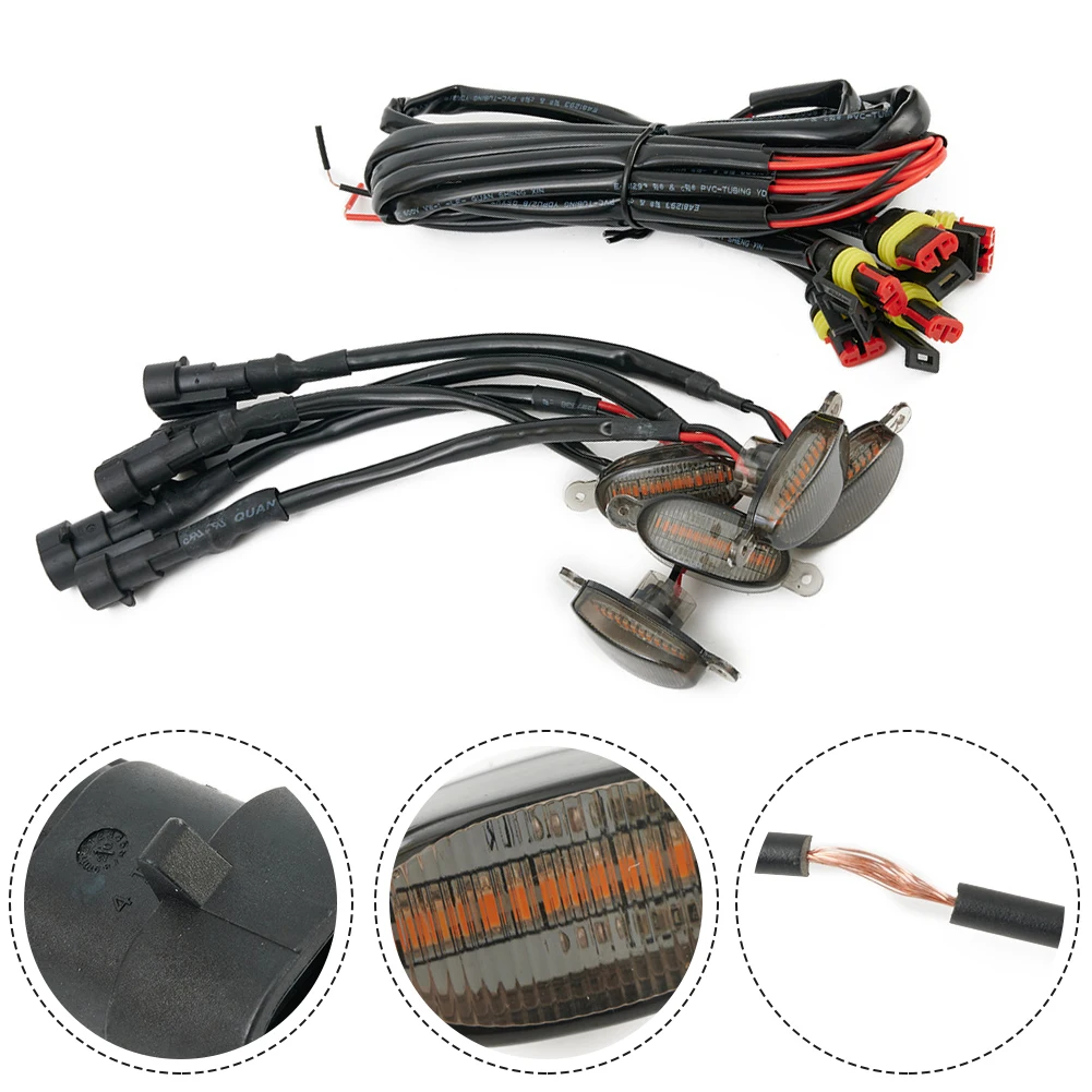 

Cover Grille LED Lights DIY Harness Cable Light Raptor Style Smoke Front Grille Universal 5pcs Amber Brand New