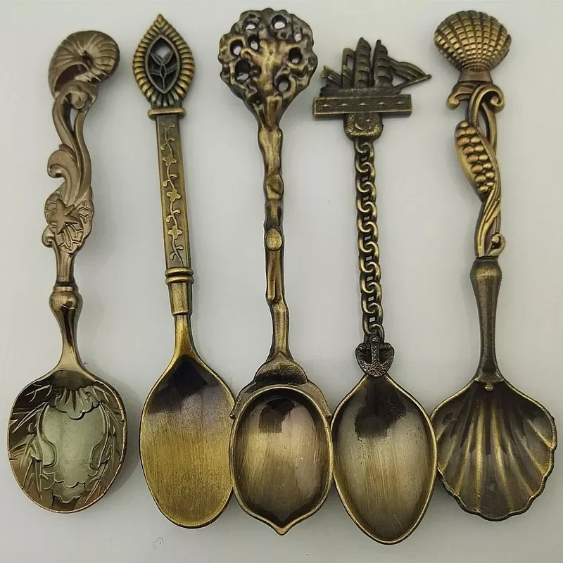 

Quality 5pcs/set Creative Retro Coffee Spoons Stainless Steel Spoon Gifts Spoon Vintage Coffee Set