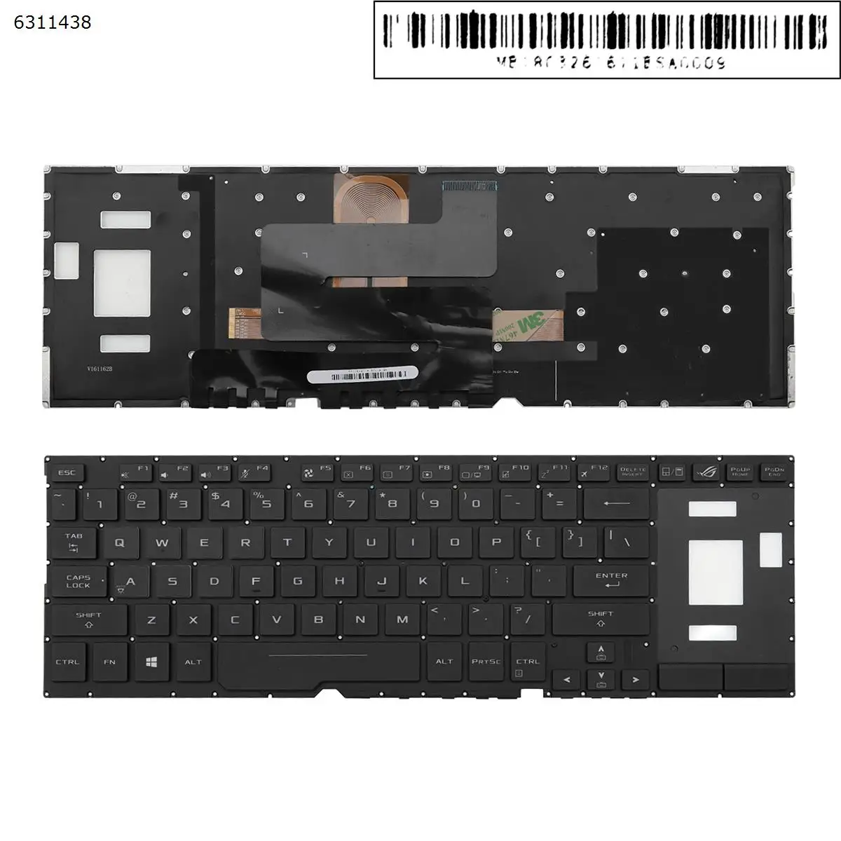 

US Laptop Keyboard for ASUS ROG GX501 GX501VI GX501VS V161162BS1 KR 0KNB0-6617KO00