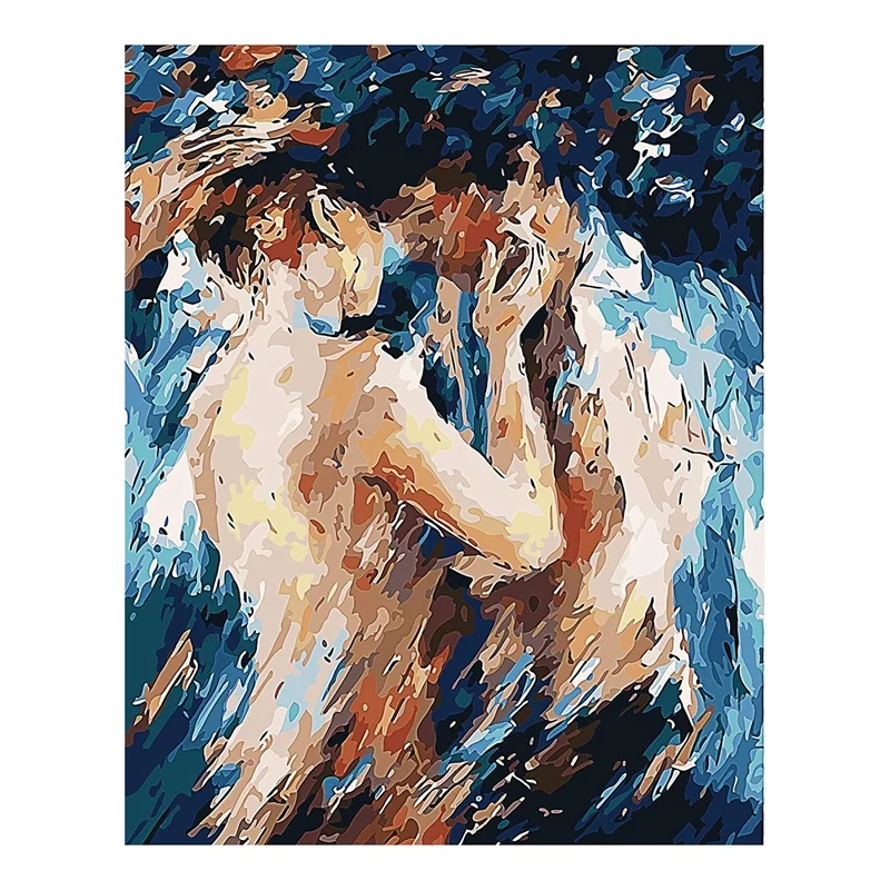 

Paint By Numbers for Adults,DIY Oil Painting Kit on Canvas,Arts Craft for Wall Decor-Man and Woman (No Frame)