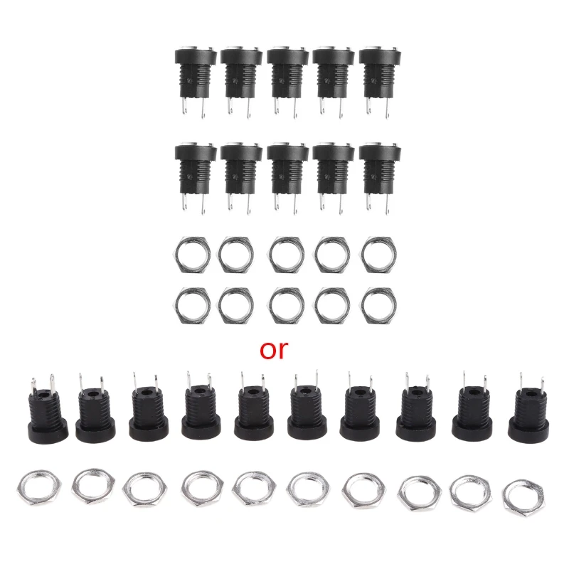

10 шт. блок питания гнездовой разъем для монтажа на панель разъем 5,5 мм 2,1 мм штекер адаптер