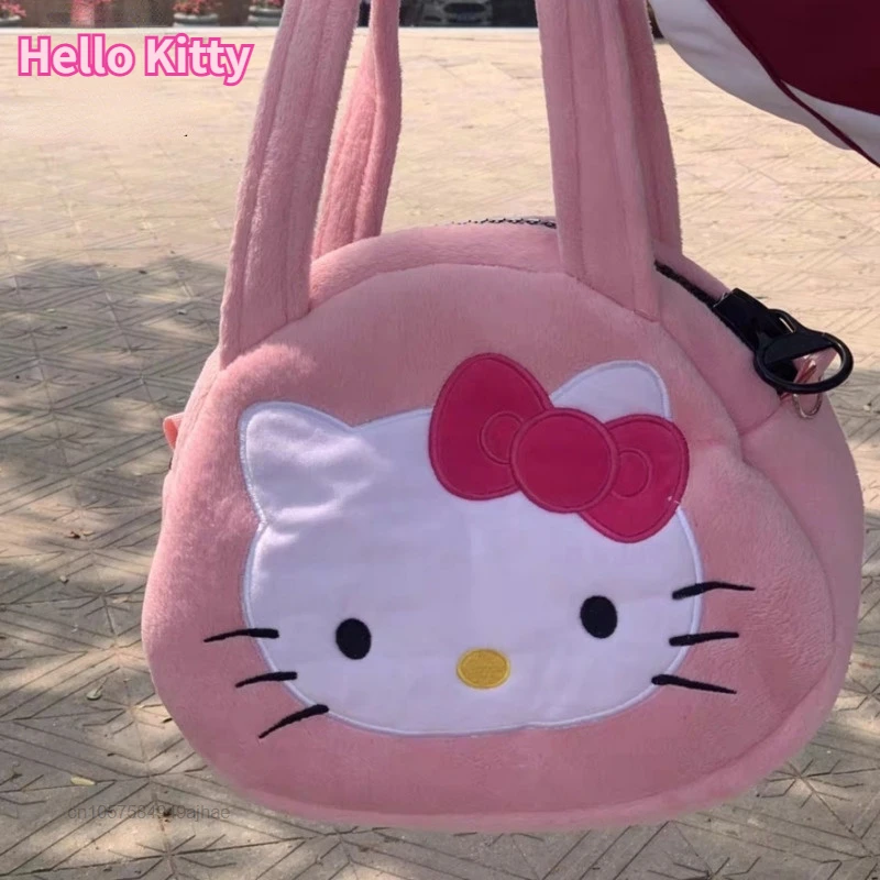 

Hello Kitty Y2k плюшевая сумка Sanrio Kawaii Lolita сумка Y2k женская сумка большой емкости плечо плюшевая сумка сумочка